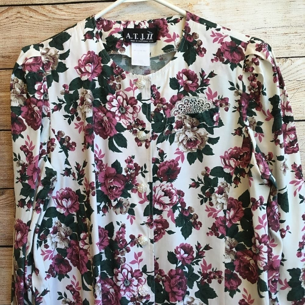 VINTAGE ATJ II FLORAL MIDI DRESS - Picture 12 of 13